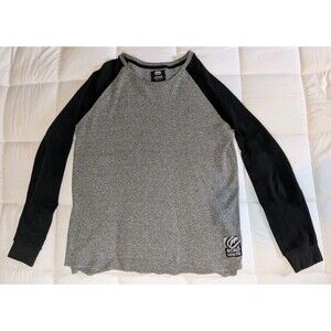 Ecko Unltd Waffle Knit Shirt Mens 2XL Gray Black Colorblock Long Sleeve Thermal